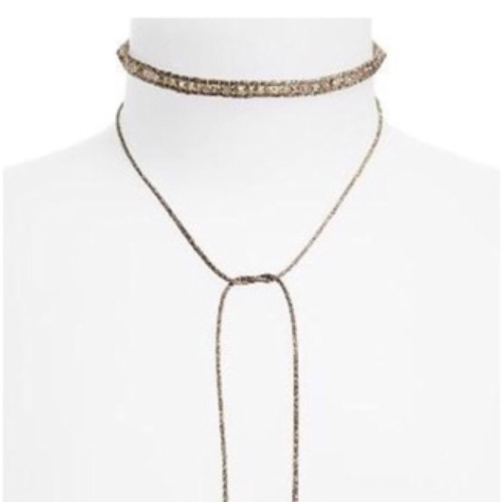 Chan Luu Gold Sunflower Lariat Tassel Necklace